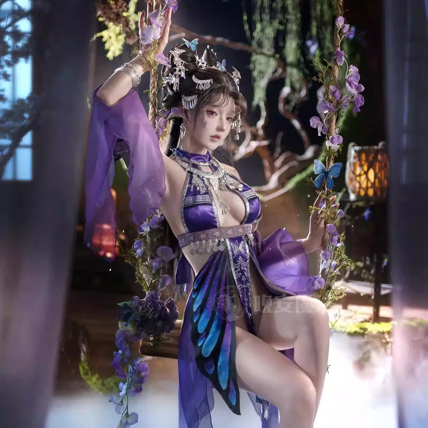 闇夜の蝶 ランジェリーセット【晚安魔法】