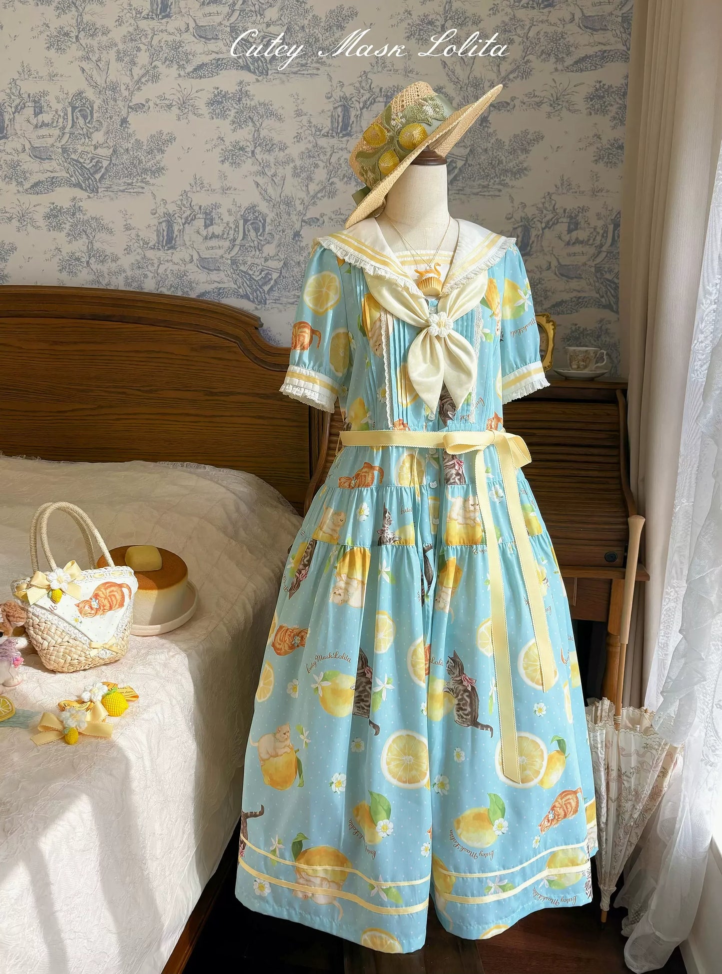 【受注予約~9/10】Lemon Kitty Dream ワンピース・ジャンパースカート【Cutey Mask】