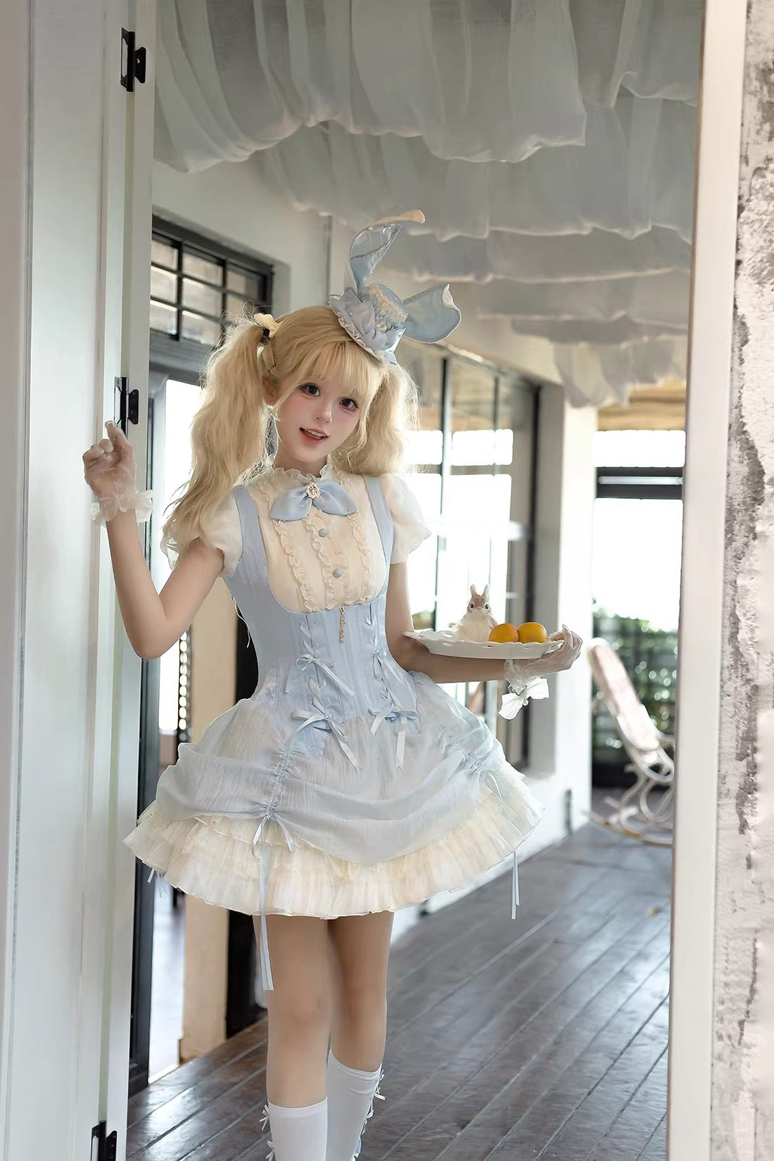【受注予約~3/8】バニーメイド フルセット(立ち襟タイプ)【Caramel Antique】