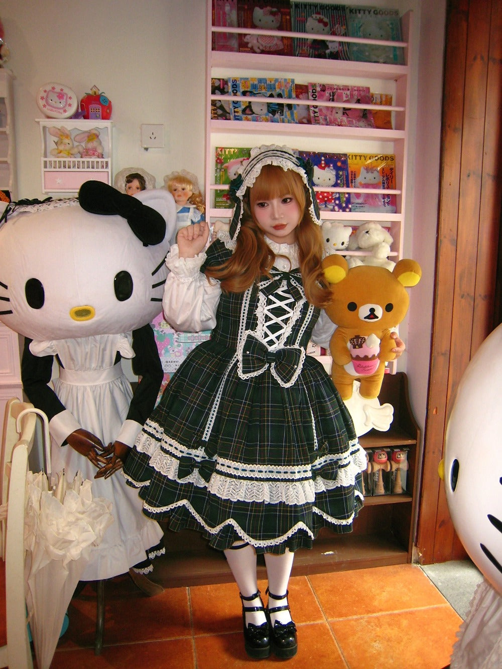 【受注予約~10/16】Ancient Petal Cake ワンピース・ジャンパースカート(チェックver.）【Miss Point】