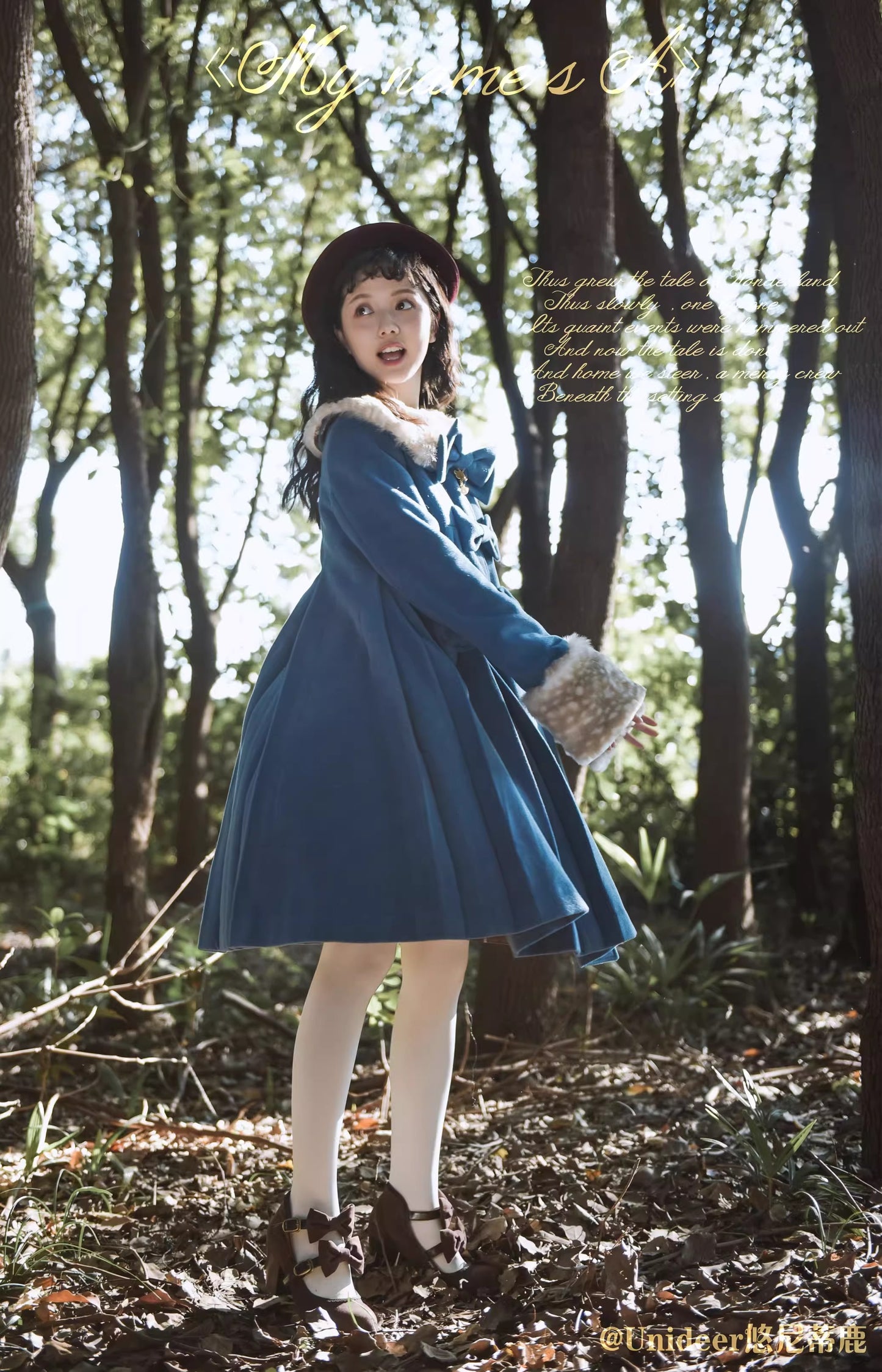 Aラインファーつきコート【Unideer】