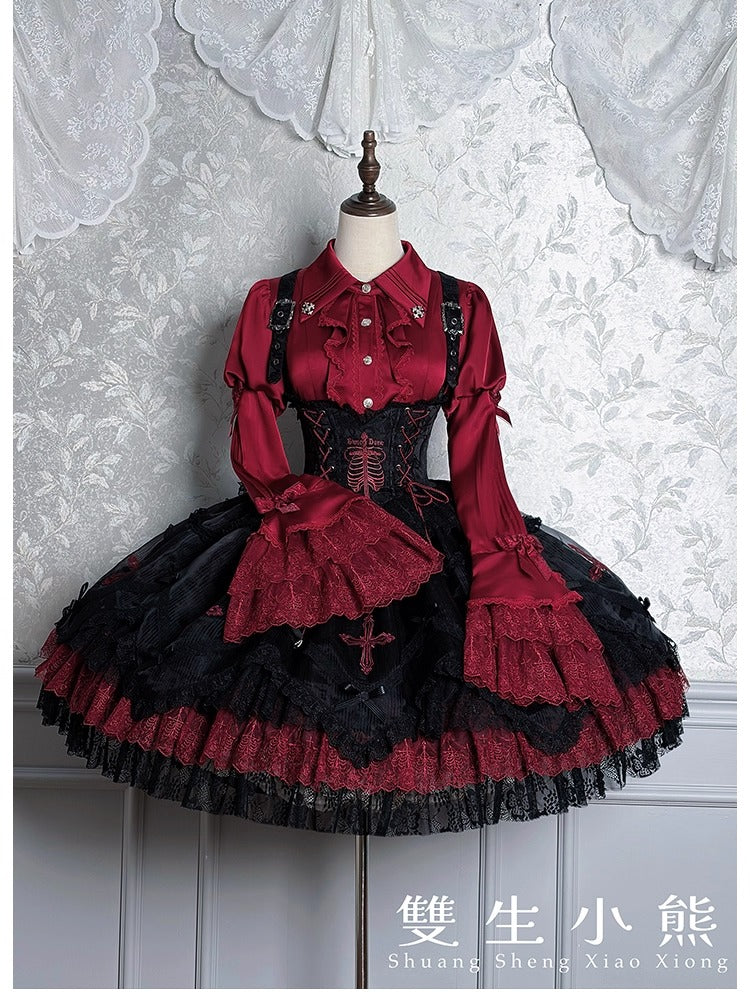 【受注予約~12/8】Black Mist Feast ブラウス・ケープ【双生小熊】