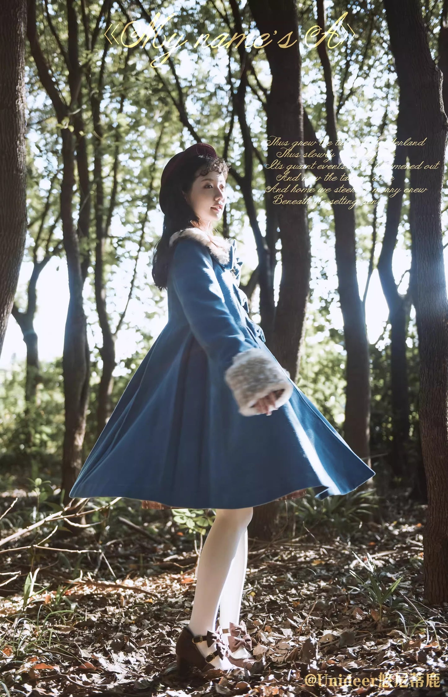 Aラインファーつきコート【Unideer】