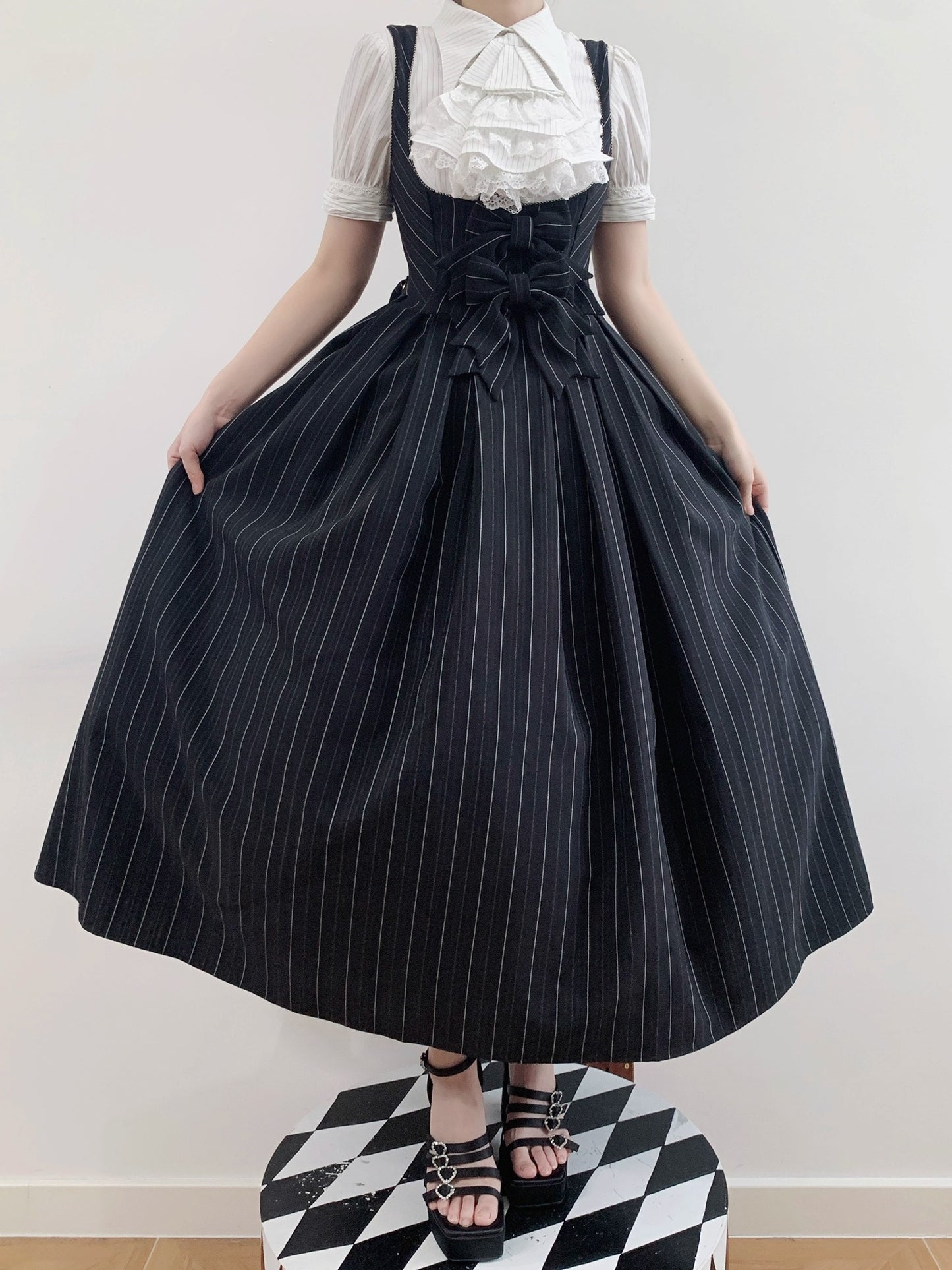 【受注予約~10/28】Bright Moon ジャンパースカート(ストライプ・タイプ1)【Little Dipper】