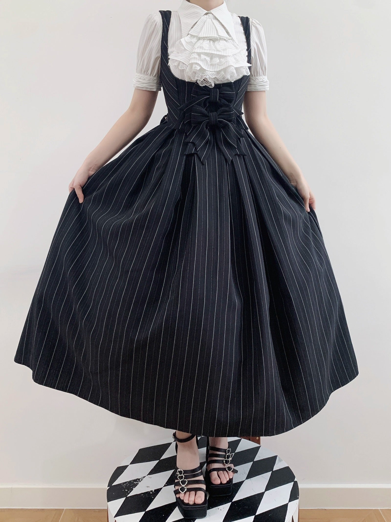 cosmicジャンパースカート Bright Moon ジャンパースカート(ストライプ・タイプ2)【Little