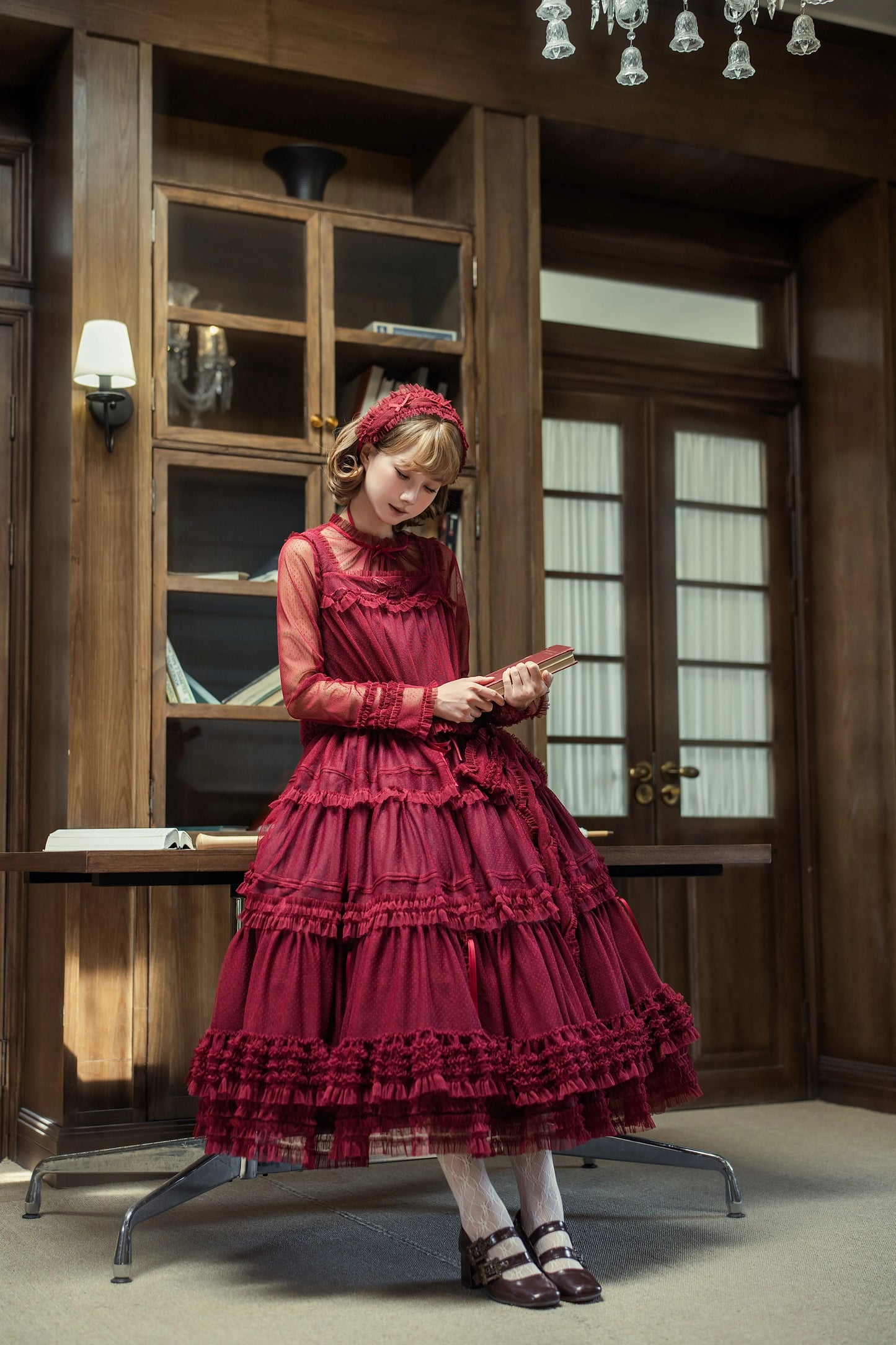 Gepunktetes Tüll-Stufenkleid (110 cm) [Nan'i Western Clothing]