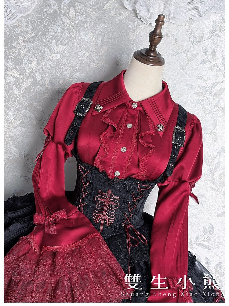 【受注予約~12/8】Black Mist Feast ブラウス・ケープ【双生小熊】