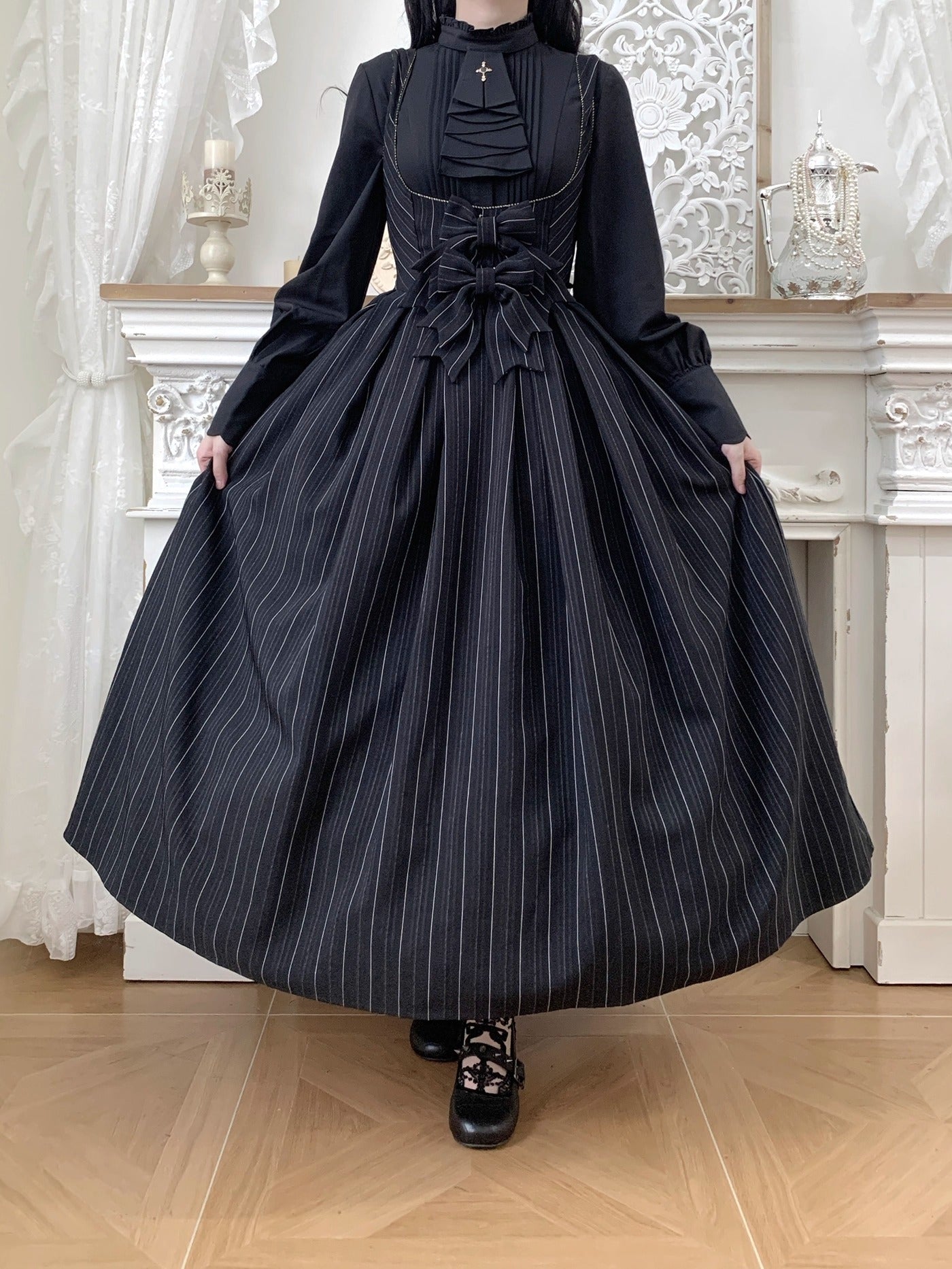 【受注予約~10/28】Bright Moon ジャンパースカート(ストライプ・タイプ2)【Little Dipper】