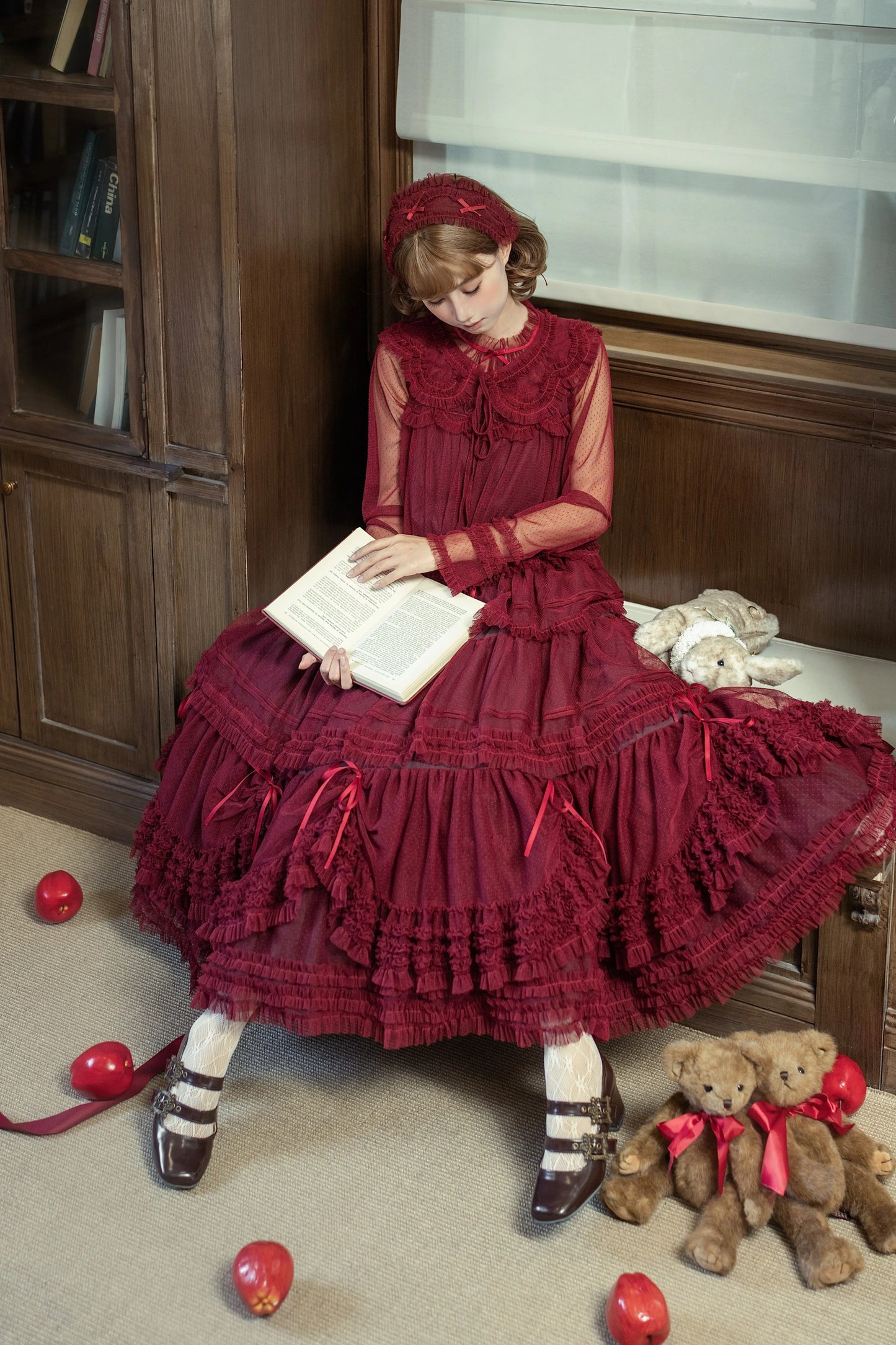 Gepunktetes Tüll-Stufenkleid (110 cm) [Nan'i Western Clothing]