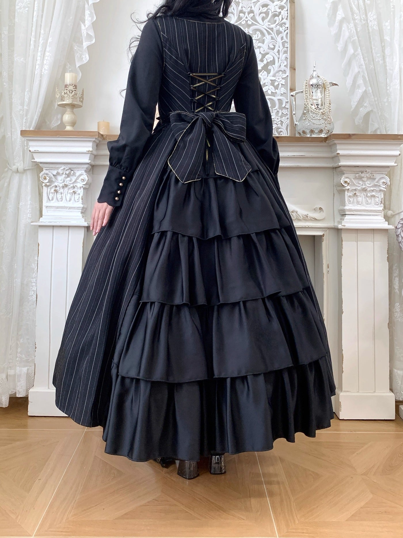 【受注予約~10/28】Bright Moon ジャンパースカート(ストライプ・タイプ2)【Little Dipper】