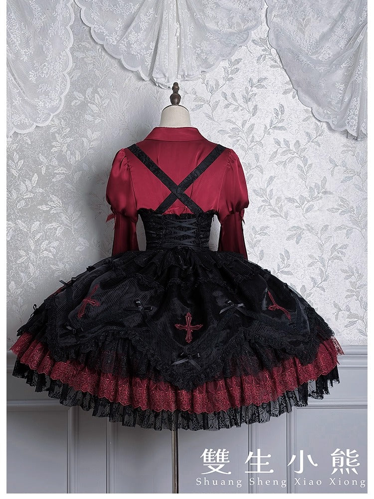 【受注予約~12/8】Black Mist Feast ブラウス・ケープ【双生小熊】