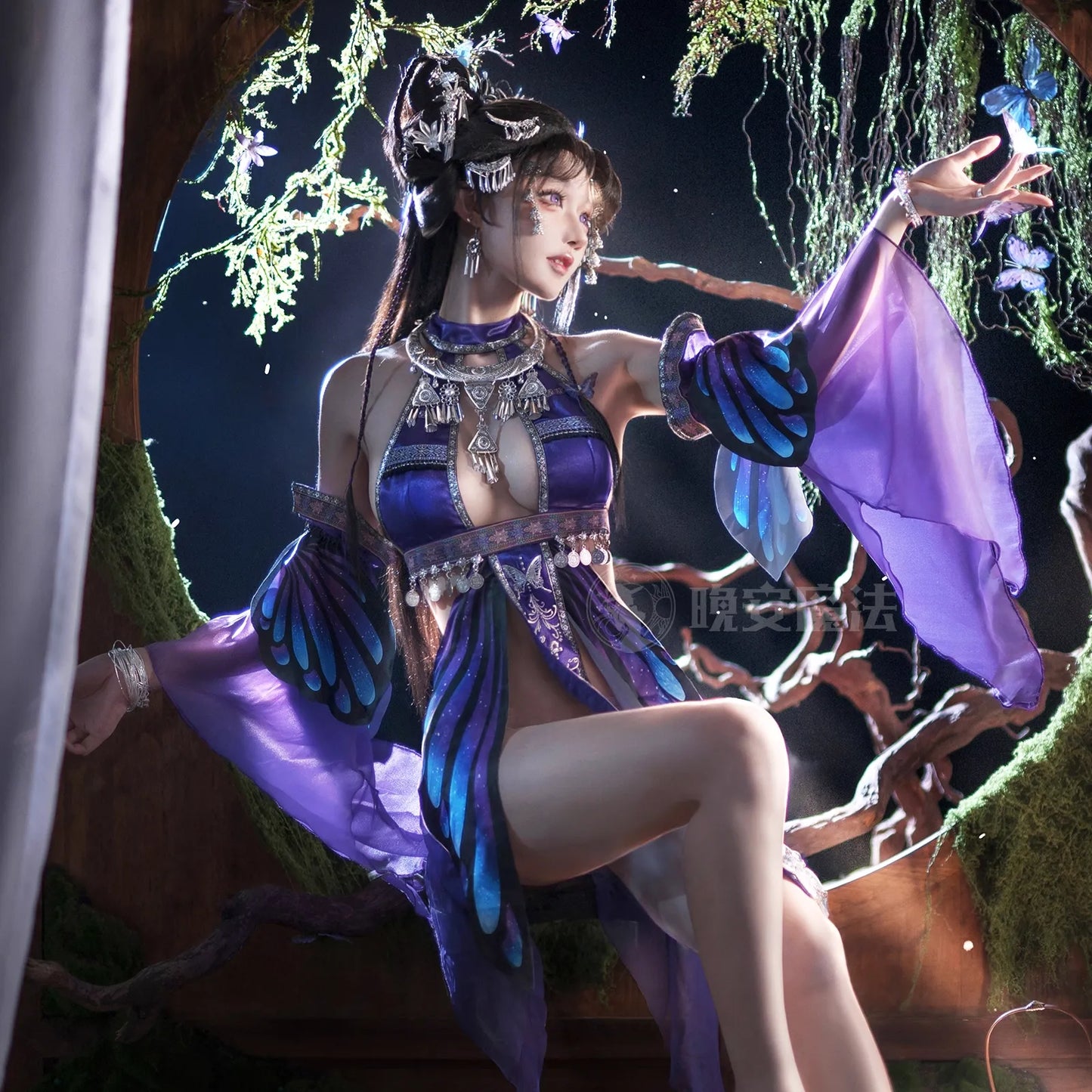 闇夜の蝶 ランジェリーセット【晚安魔法】