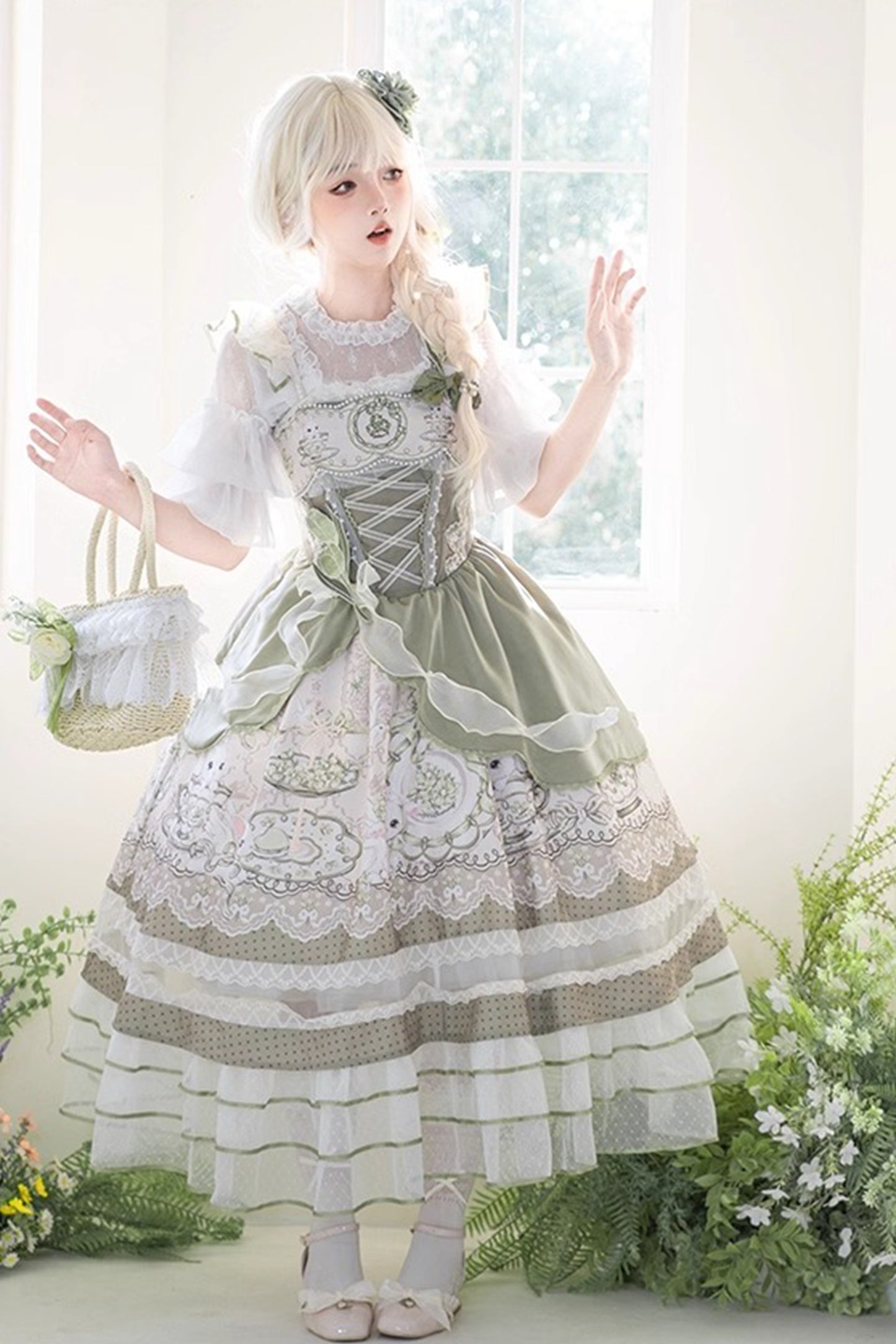 Tea Cup Rabbit ジャンパースカートセット【Melonshow】