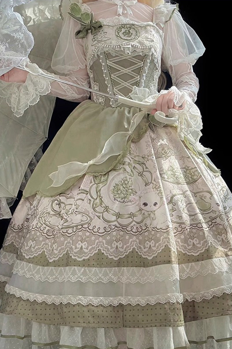 Tea Cup Rabbit ジャンパースカートセット【Melonshow】