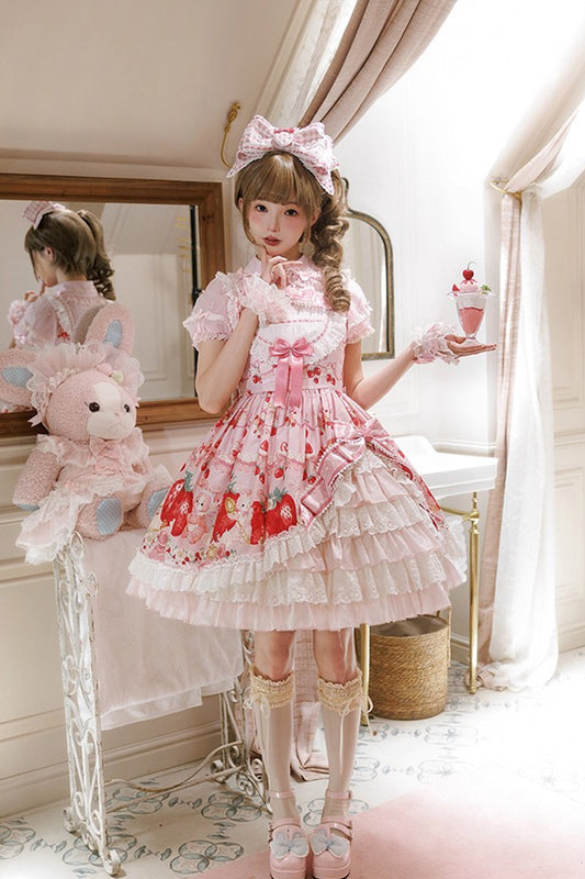 【受注予約~8/28】Strawberry momo Party ジャンパースカート【仲夏物語】