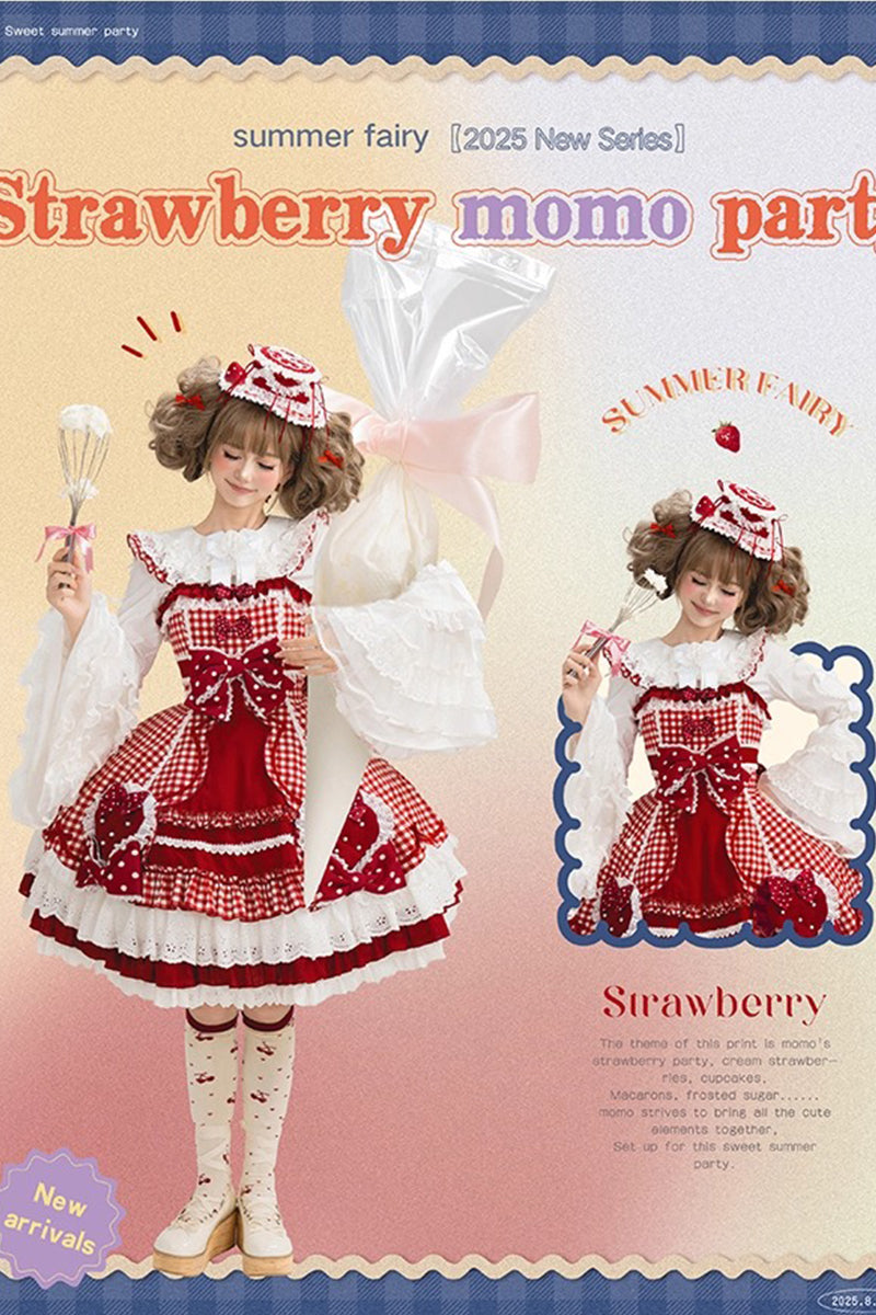 【受注予約~8/28】Strawberry momo Party ジャンパースカート【仲夏物語】