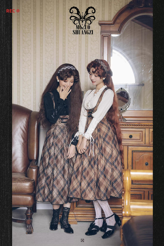 【受注予約~9/10】夕暮れの図書室 ジャンパースカート【摩罗双子】