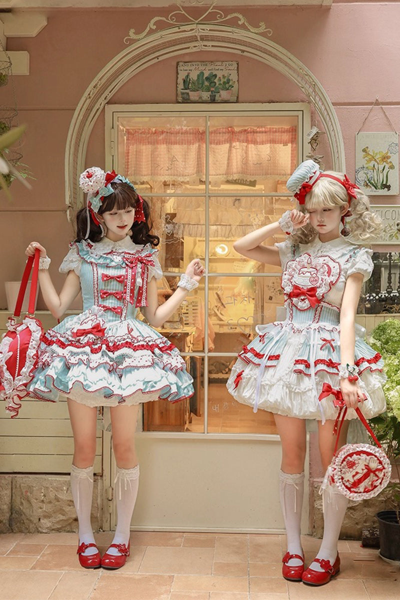 【受注予約~9/25】Eat Cake ジャンパースカート【双生小熊】