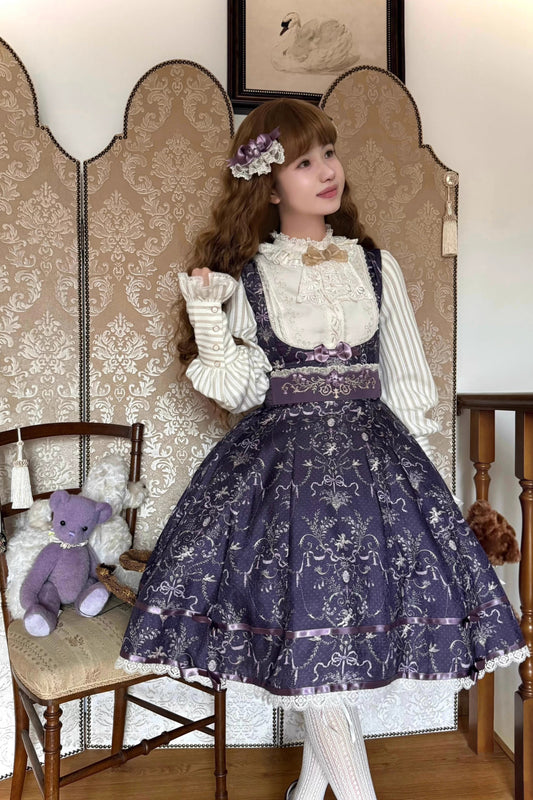 【受注予約~9/11】Angel Flower Wall ジャンパースカート【iris de nuit】