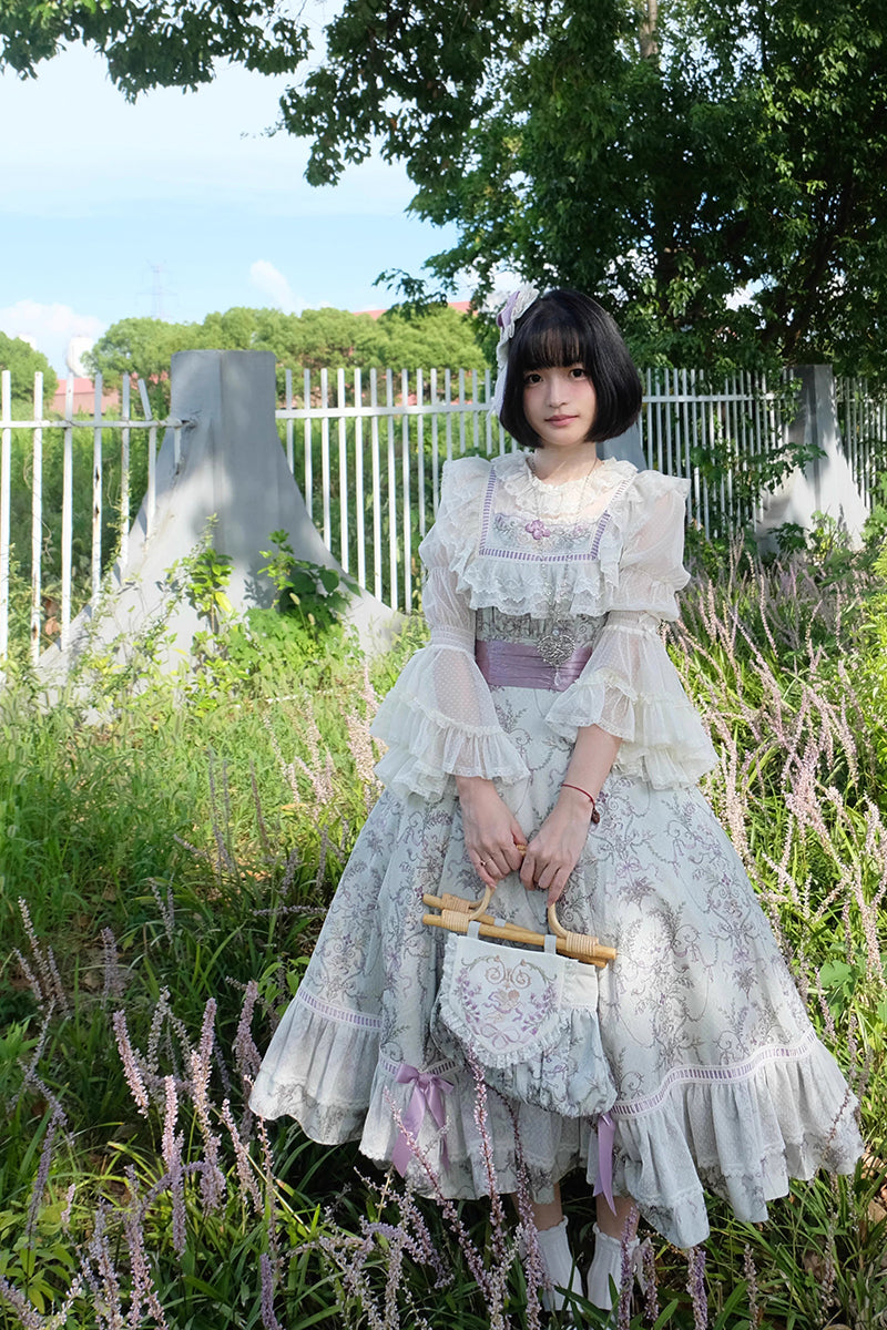 【受注予約~9/11】Angel Flower Wall ジャンパースカート【iris de nuit】