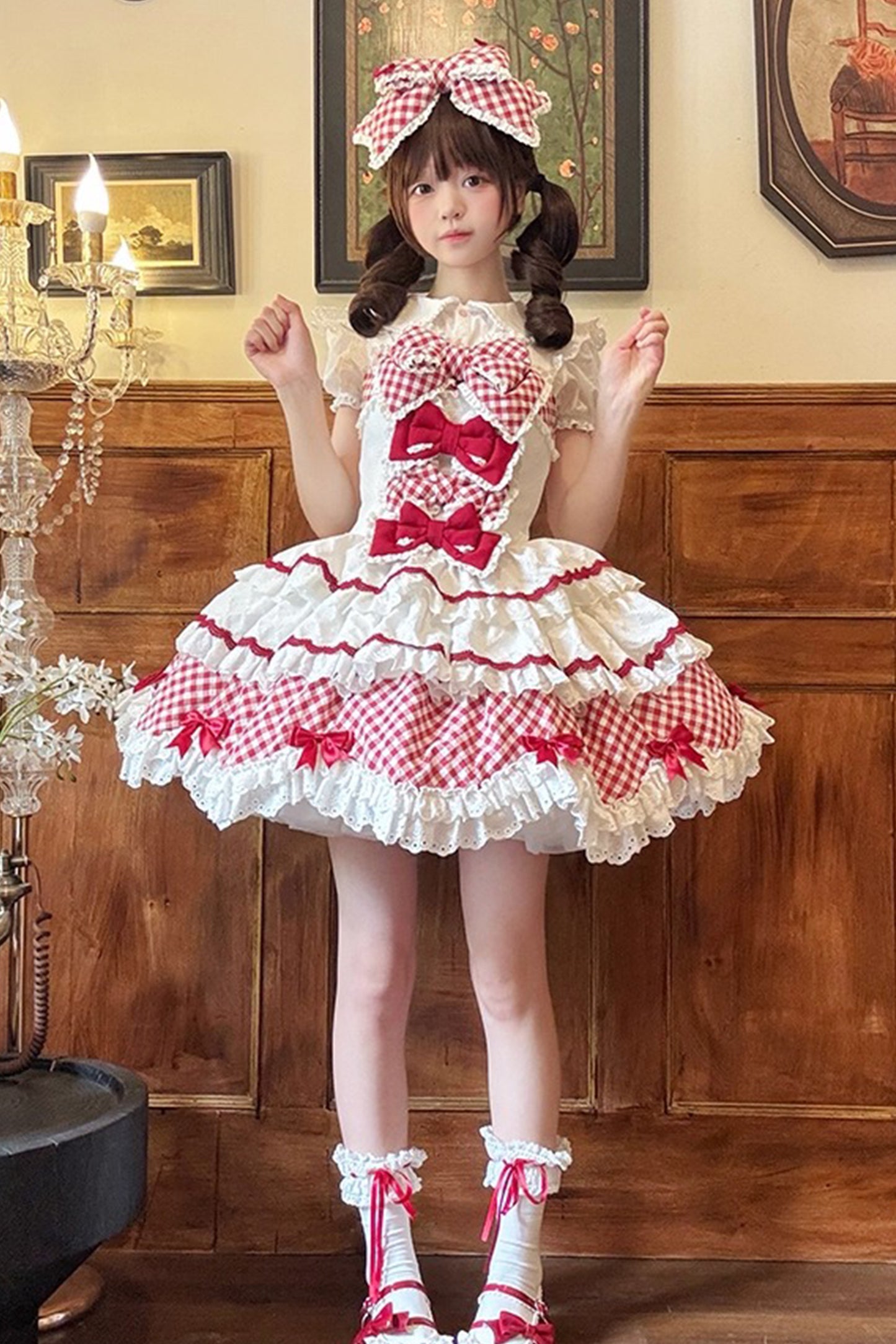 【受注予約~9/15】Sweetie Pie ジャンパースカート・カチューシャセット【櫻姫】