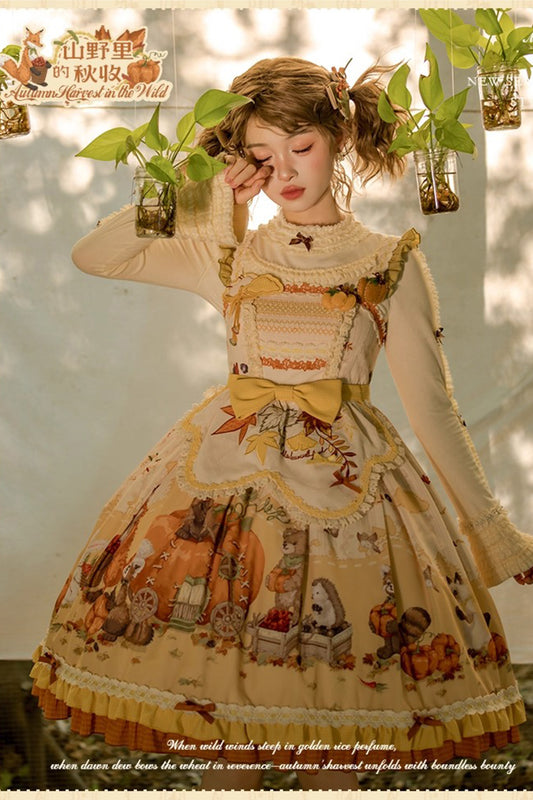 【受注予約~10/2】Autumn Harvest in the Hill ジャンパースカート【花与珍珠匣】