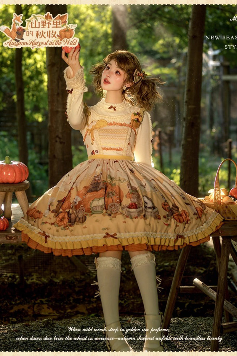 【受注予約~10/2】Autumn Harvest in the Hill ジャンパースカート【花与珍珠匣】