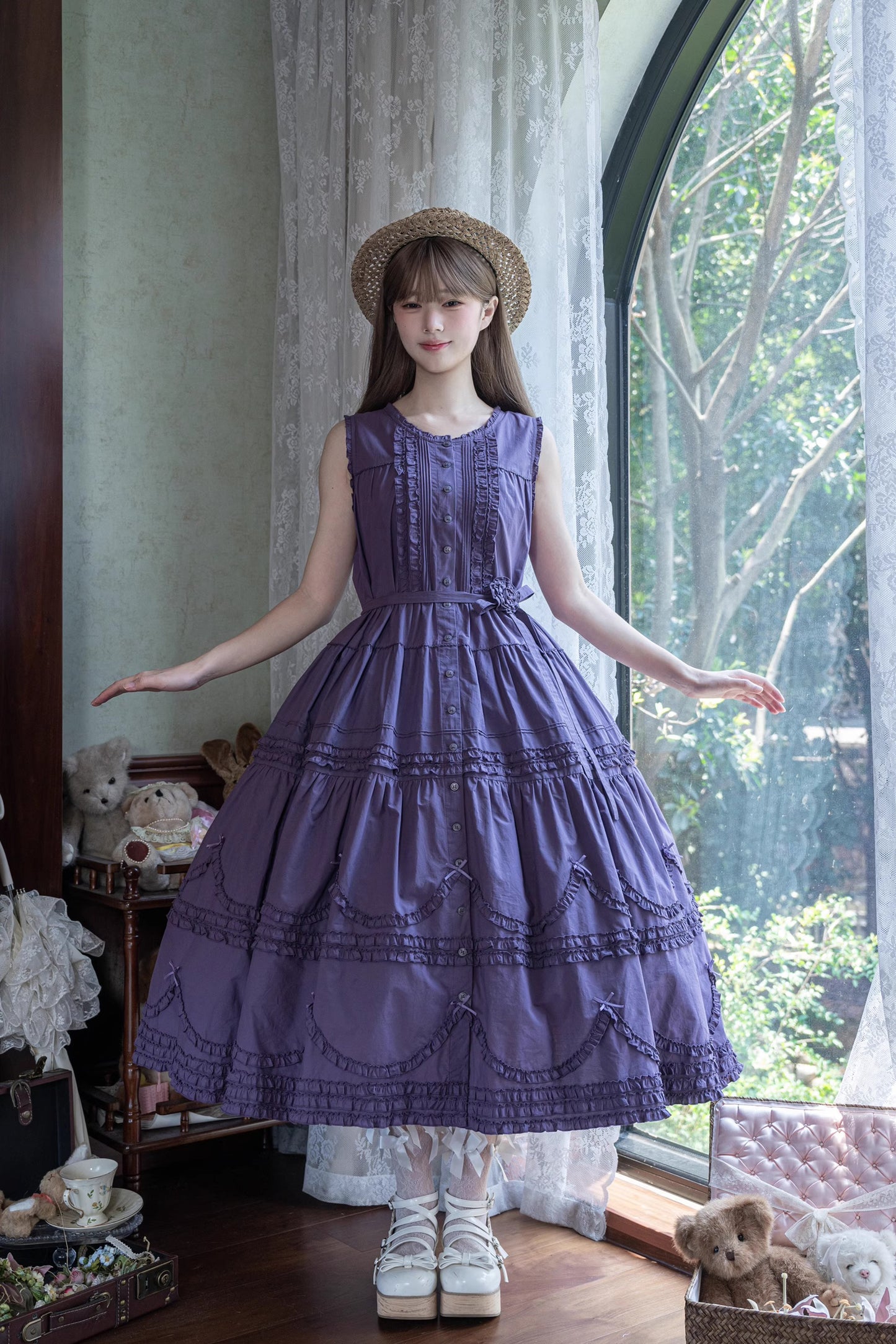 【受注予約~9/24】Warm Sun Palette ジャンパースカート(タイプ1) ロング丈【暖屿洋装】