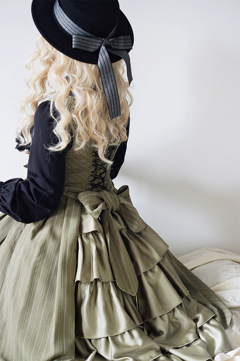 【受注予約~10/28】Bright Moon ジャンパースカート(ストライプ・タイプ2)【Little Dipper】