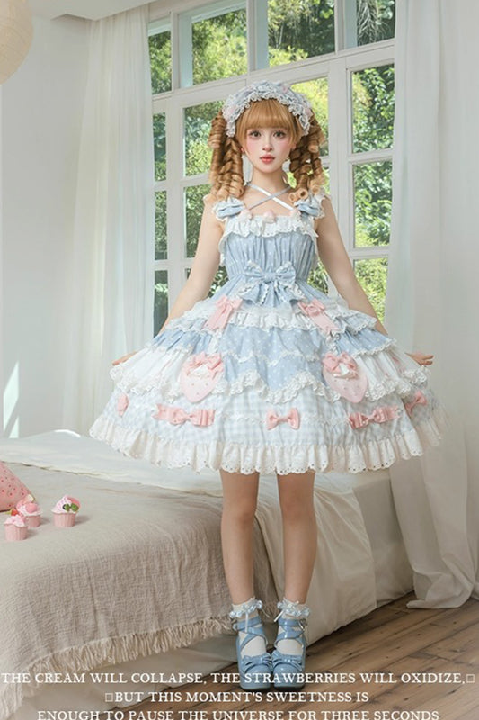 【受注予約~11/18】Strawberry Cake Illustration ジャンパースカート(タイプ1)【花与珍珠匣】