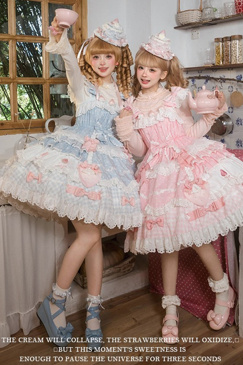 【受注予約~11/18】Strawberry Cake Illustration ジャンパースカート(タイプ1)【花与珍珠匣】