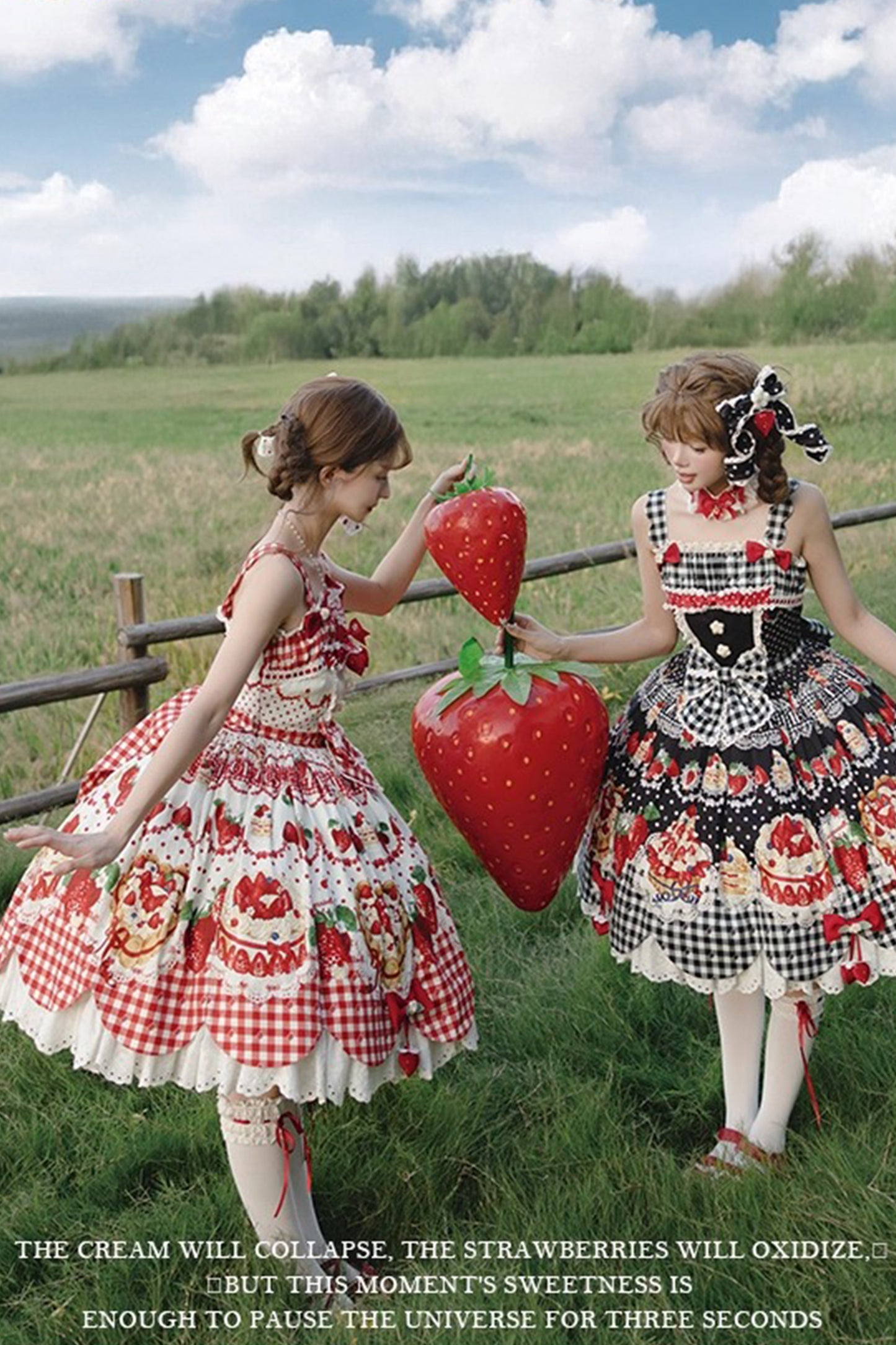 【受注予約~11/18】Strawberry Cake Illustration ジャンパースカート(タイプ2)【花与珍珠匣】