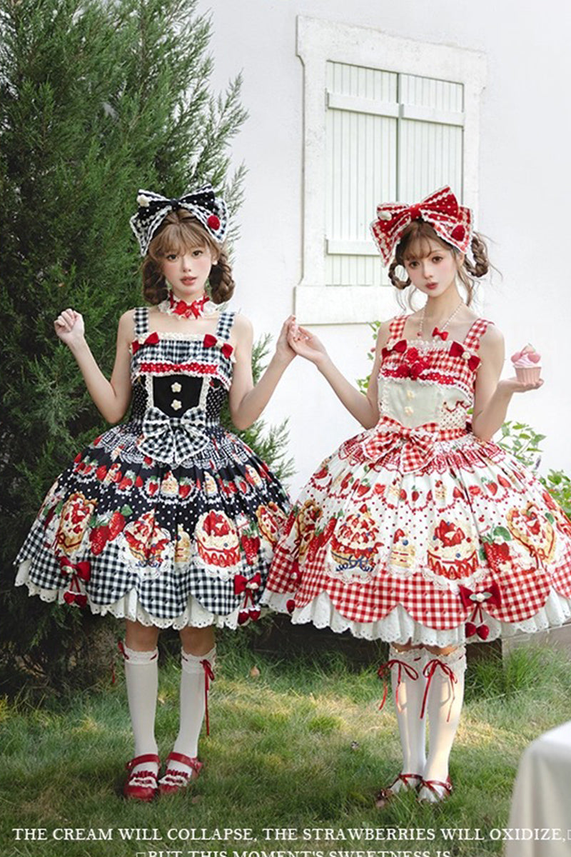 【受注予約~11/18】Strawberry Cake Illustration ジャンパースカート(タイプ2)【花与珍珠匣】