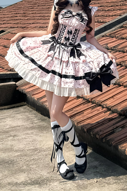 【受注予約~11/26】Dot Gift ジャンパースカート【兔果芋園】