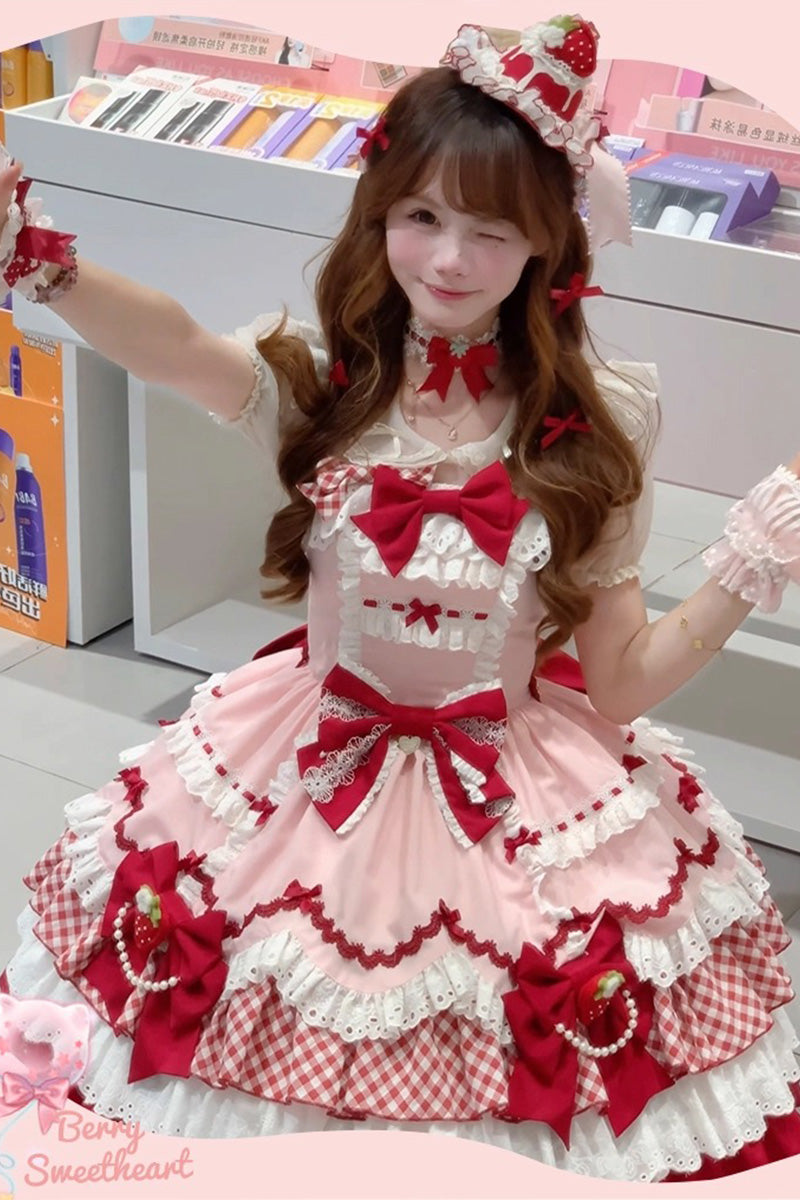 【受注予約~12/14】ベリーショートケーキ ジャンパースカート【櫻姫】