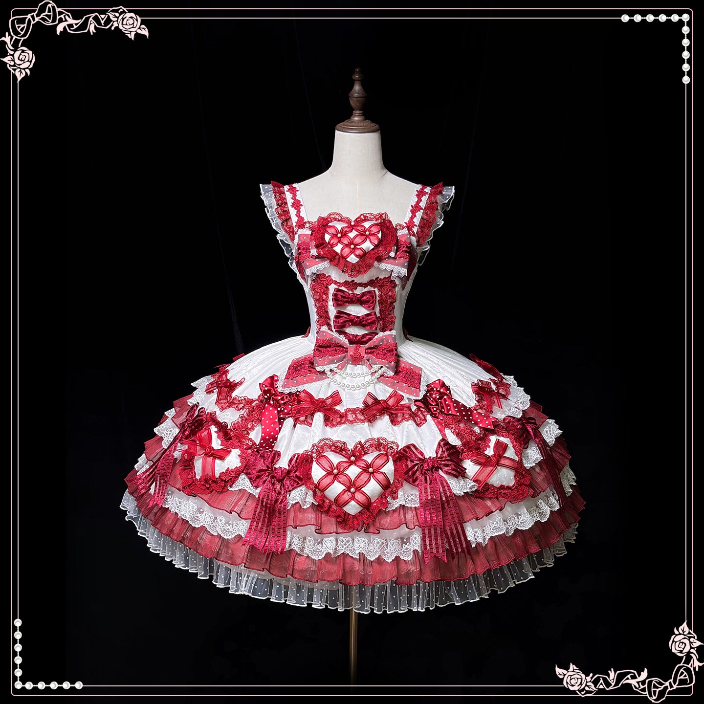 【受注予約~12/25】Love Heart ジャンパースカート【双生小熊】