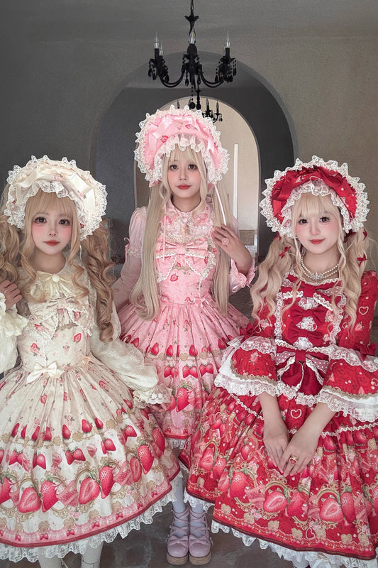 【受注予約~12/28】香水イチゴ ジャンパースカート・ワンピース【Discovering Treasures Studio】