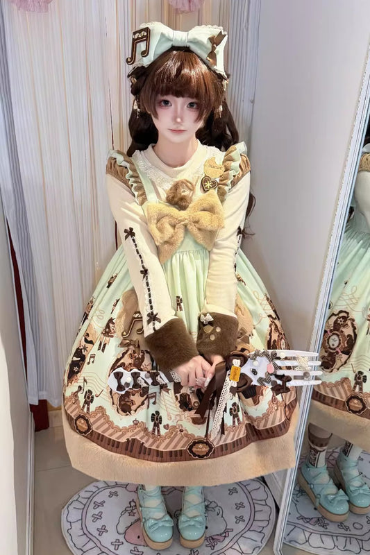 【受注予約~1/5】Cream Bear ジャンパースカート【Gloaming】