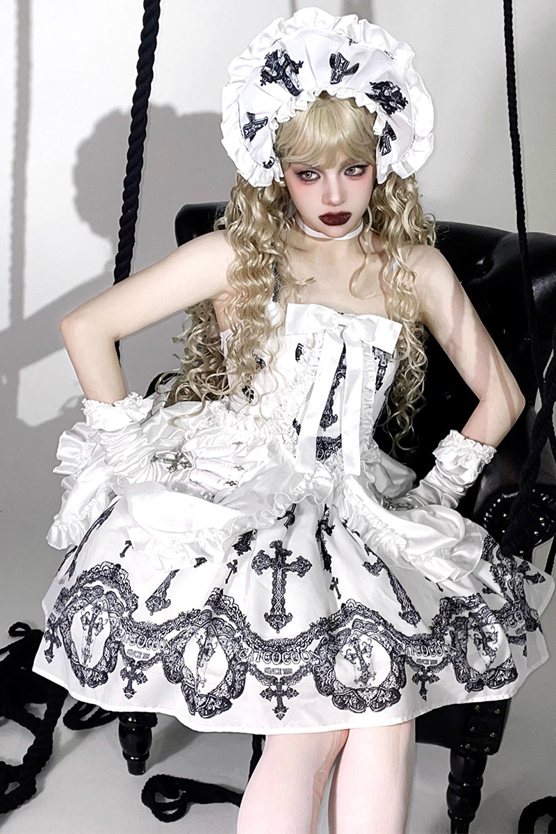 【受注予約~2/19】Lacy Cross ジャンパースカート【CATCOCOON】