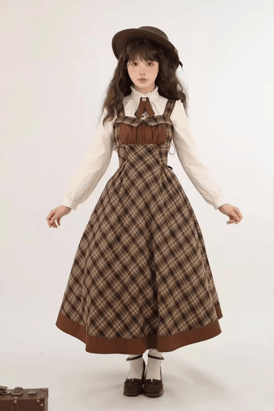 【受注予約~2/2】Vintage Clock ジャンパースカート(タイプ1)【Cyan】