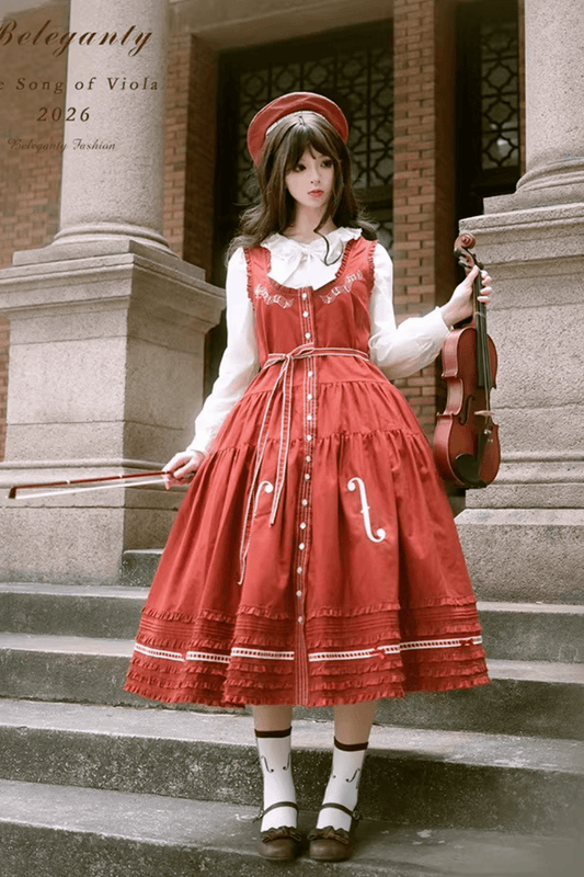 【受注予約~2/19】ヴァイオリンの歌 ジャンパースカート(タイプ2)【Beleganty】