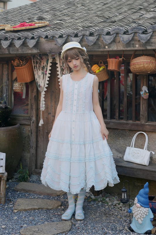 【受注予約~3/11】小花海 ジャンパースカート (タイプ1)【暖屿洋装】