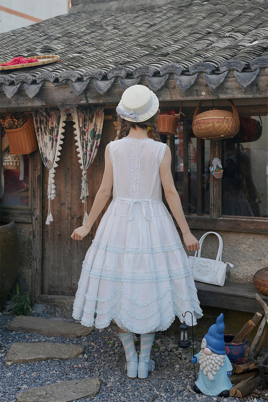 【受注予約~3/11】小花海 ジャンパースカート (タイプ2)【暖屿洋装】