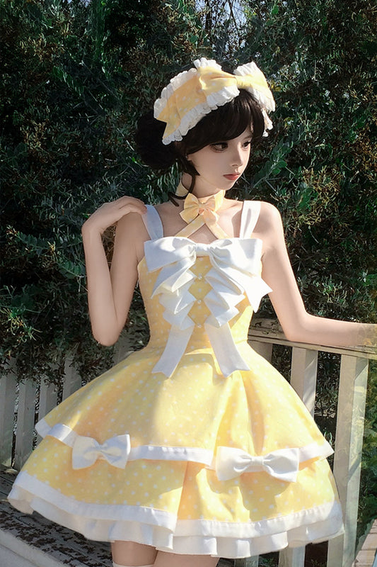 【受注予約~4/13】Summer Dot ジャンパースカート・アクセサリーセット【甜蜜梦境】