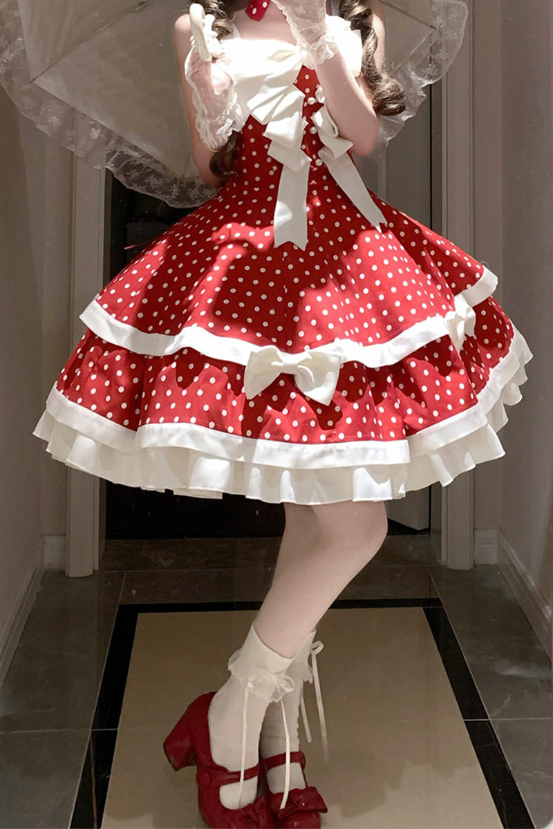 【受注予約~4/13】Summer Dot ジャンパースカート・アクセサリーセット【甜蜜梦境】