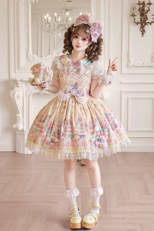 【受注予約~4/27】Pastel Macarons ジャンパースカート【双生小熊】