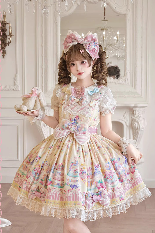 【受注予約~4/27】Pastel Macarons ジャンパースカート【双生小熊】