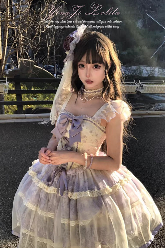 【受注予約~4/13】Spring Flowers and Rain Dream ジャンパースカートセット【櫻姫】