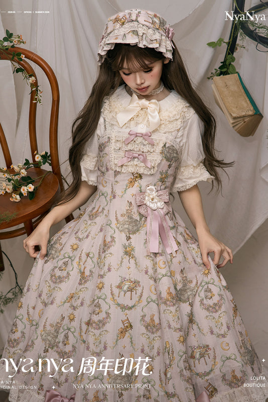 【受注予約~6/3】NyaNya Anniversary Print ジャンパースカート・ブラウス【NyaNya】
