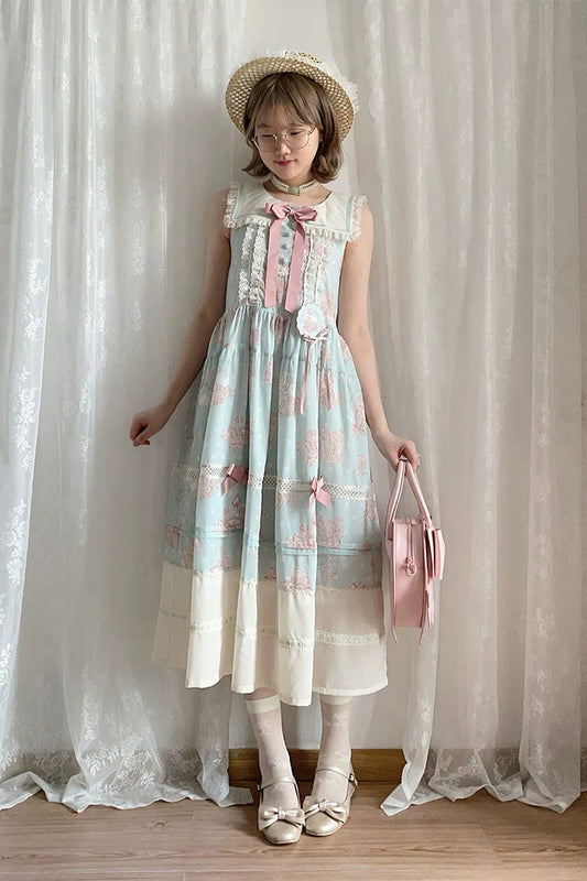 【受注予約~7/23】Little White Goose with Flowers ジャンパースカート【Miss Cube】